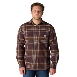 Rugged Flex&trade; Relaxed Fit Midweight Flannel Long-Sleeve Plaid Shirt