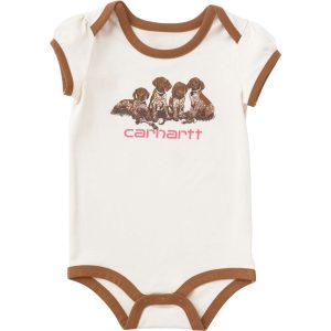 Girls' Short Sleeve Puppies Bodysuit (Baby)