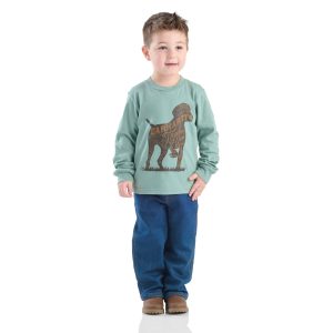 Boys' 2-Piece Long Sleeve Dog T-Shirt & Denim Pant Set (Toddler)