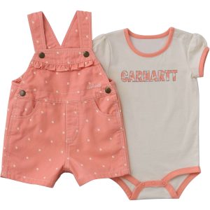 Girls' 2-Piece Short Sleeve Bodysuit & Canvas Shortall Set (Baby)