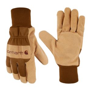 Women's Synthetic Suede Knit Cuff Glove