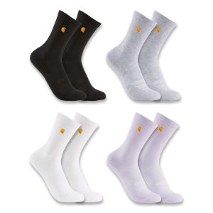 Kids' Midweight Embroidered Crew Sock 4-Pack (Youth)